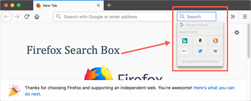 Cuadro de búsqueda de Firefox