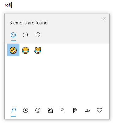 ROFL Emoji en el teclado Emoji de Windows