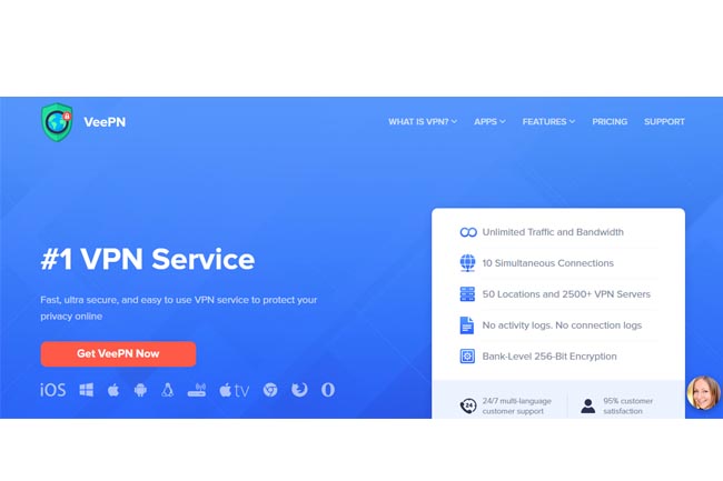 VeePN es un servicio VPN gratuito e ilimitado 