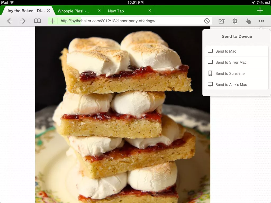 Una captura de pantalla de Dolphin Browser ejecutándose en un iPad