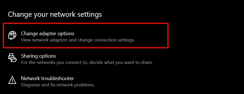 Cambiar la configuraciÃ³n del adaptador en el sistema operativo Windows
