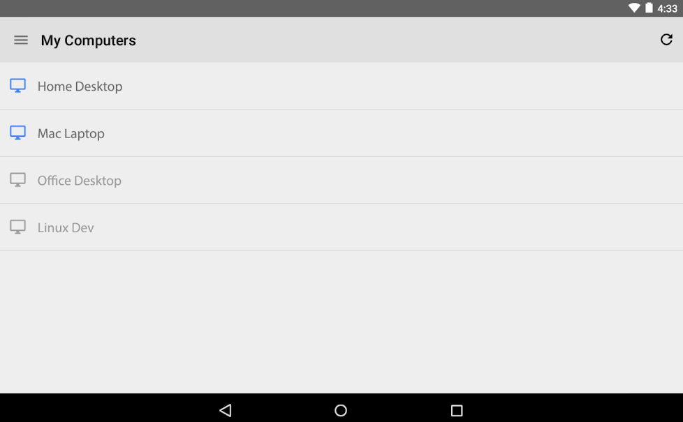 Conexiones de escritorio remoto de Chrome en Android