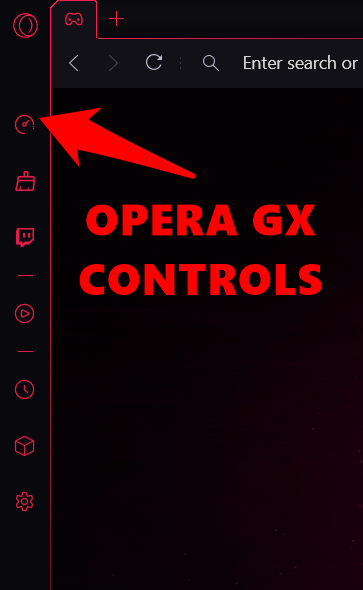 Pestaña Opera GX Controls