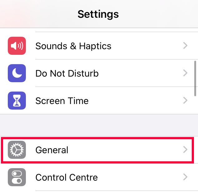 Configuración general de iOS