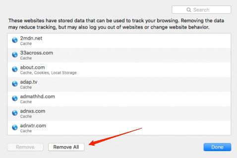 Eliminar datos almacenados del navegador Safari