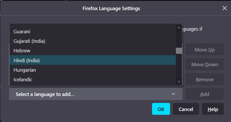 Configuraci贸n de idioma de Firefox en la computadora