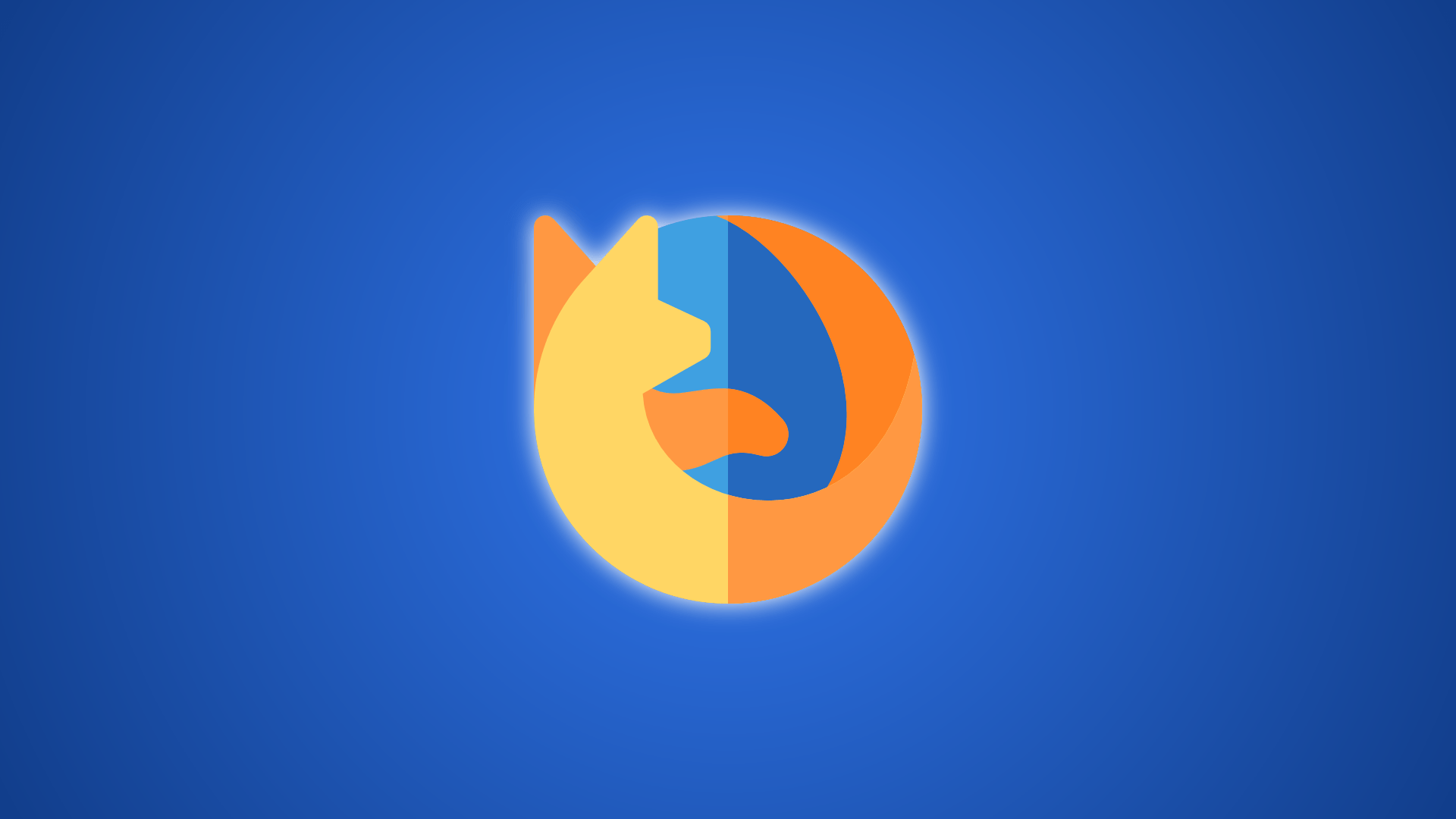 Logotipo de Firefox con fondo degradado azul oscuro