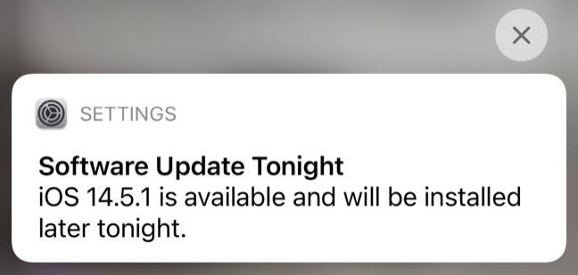 NotificaciÃ³n de actualizaciÃ³n del sistema iOS
