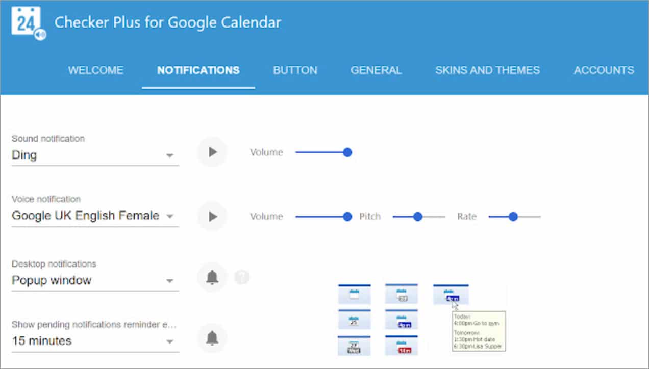 Checker Plus para Google Calendar