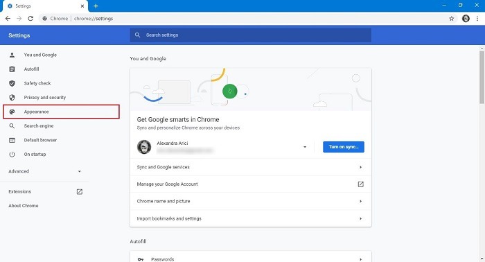 Cómo cambiar la apariencia de fondo de la búsqueda de Google Chrome