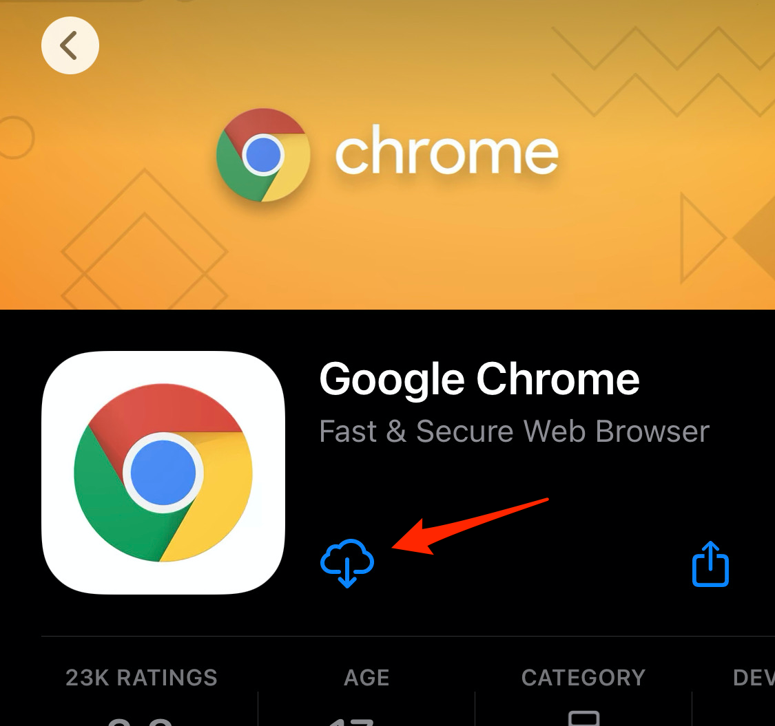 Descargue el navegador Google Chrome en el dispositivo iPhone