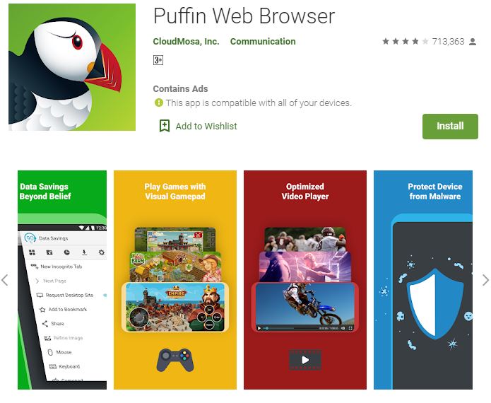 El mejor navegador para Android TV - Puffin Browser