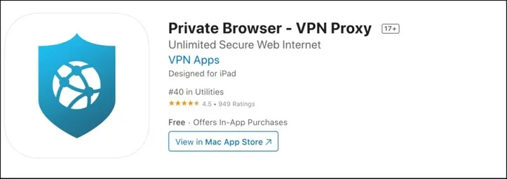 Navegador VPN privado iPhone iPad