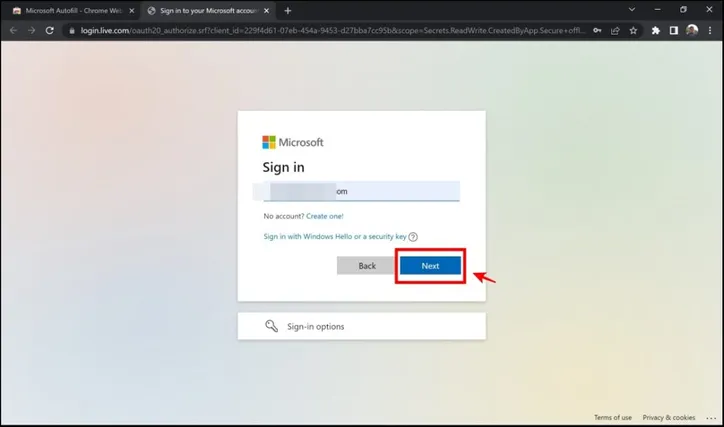 Autocompletar de Microsoft en Chrome