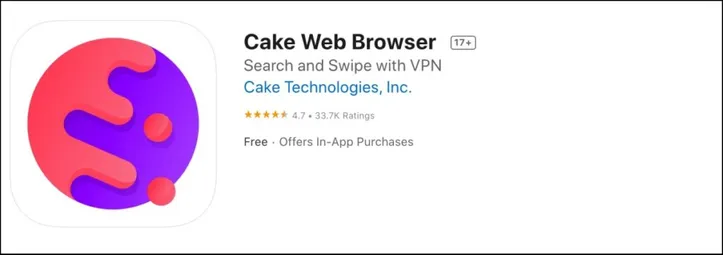 Cake VPN Navegador iOS