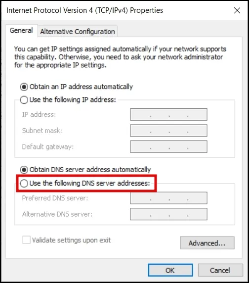 Cambiar la configuración de DNS