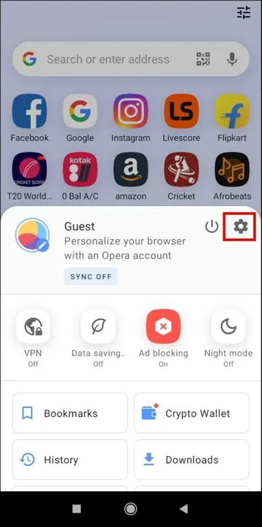 Compruebe Opera Build en el móvil
