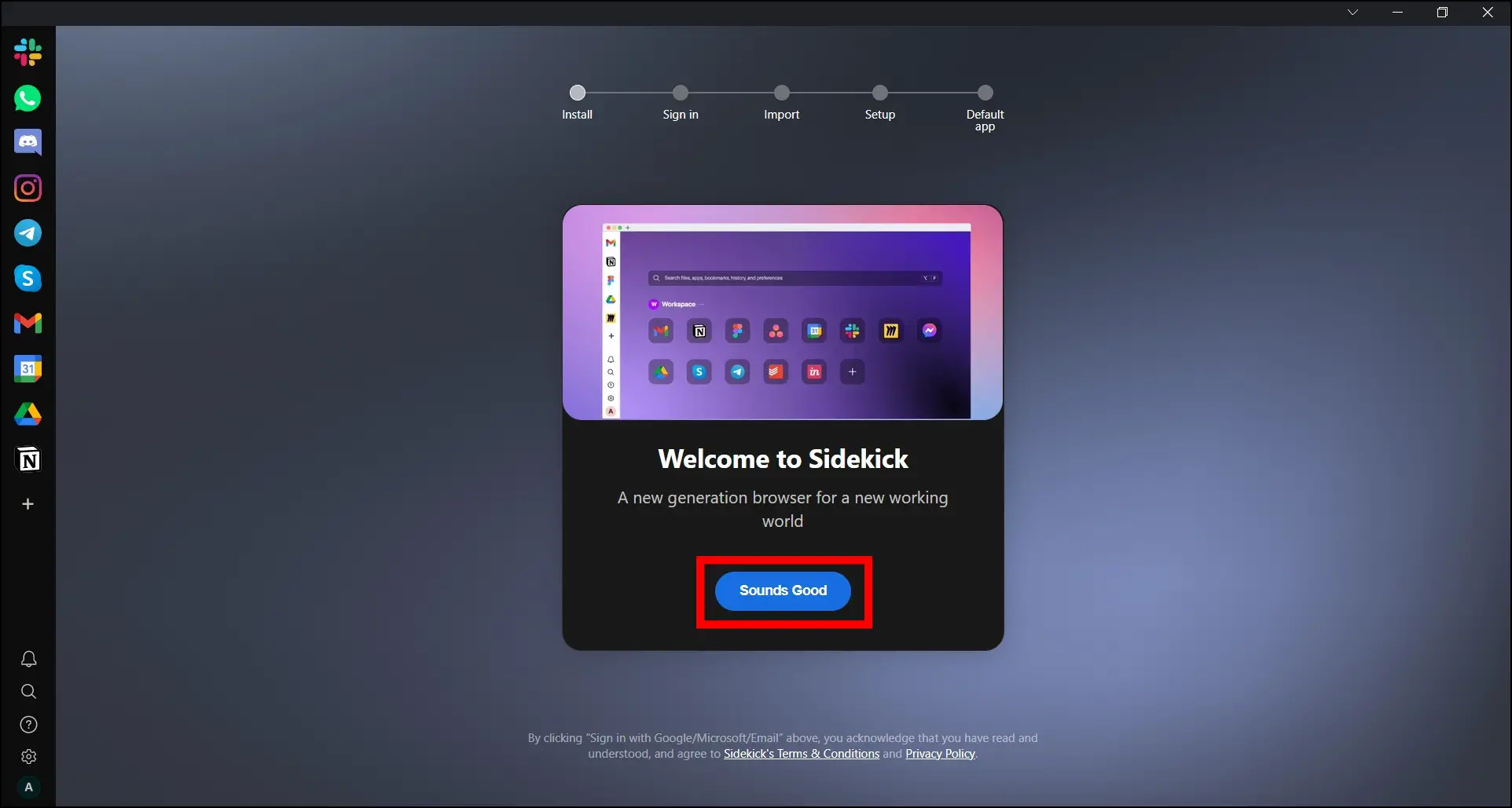 Instale Sidekick Browser en macOS o Windows 10 u 11